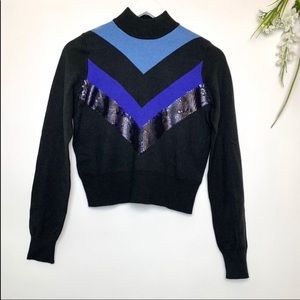 Allie & UO sequined mock neck sweater